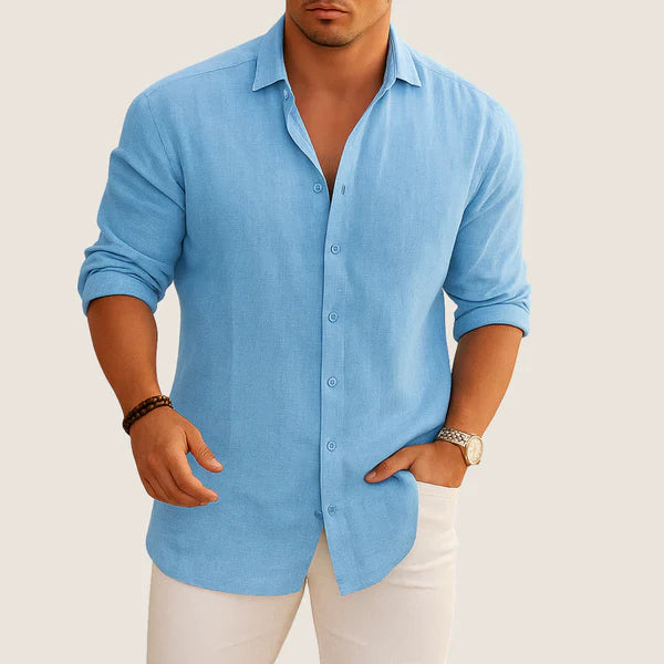 Oxel Wear Linen & Cotton Shirt – Casual Elegance for Autumn