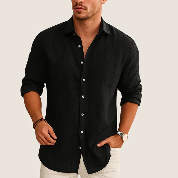 Oxel Wear Linen & Cotton Shirt – Casual Elegance for Autumn