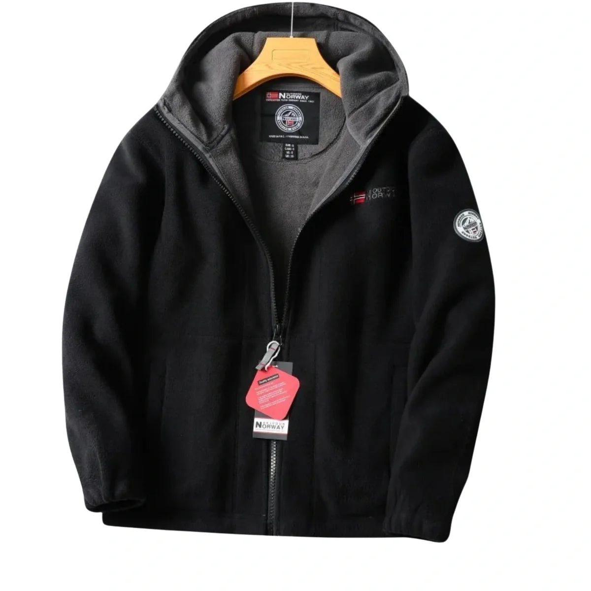Nordwell™ Men’s Hooded Jacket – Embroidered Winter Hoodie Jacket