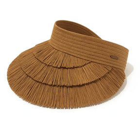 Tambaba Visor – Natural Straw Design with Fringe Detail