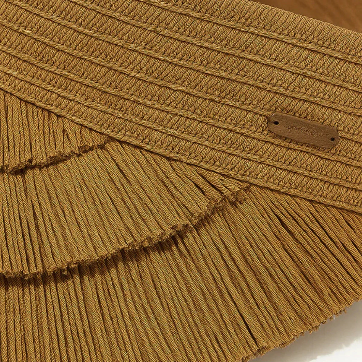 Tambaba Visor – Natural Straw Design with Fringe Detail