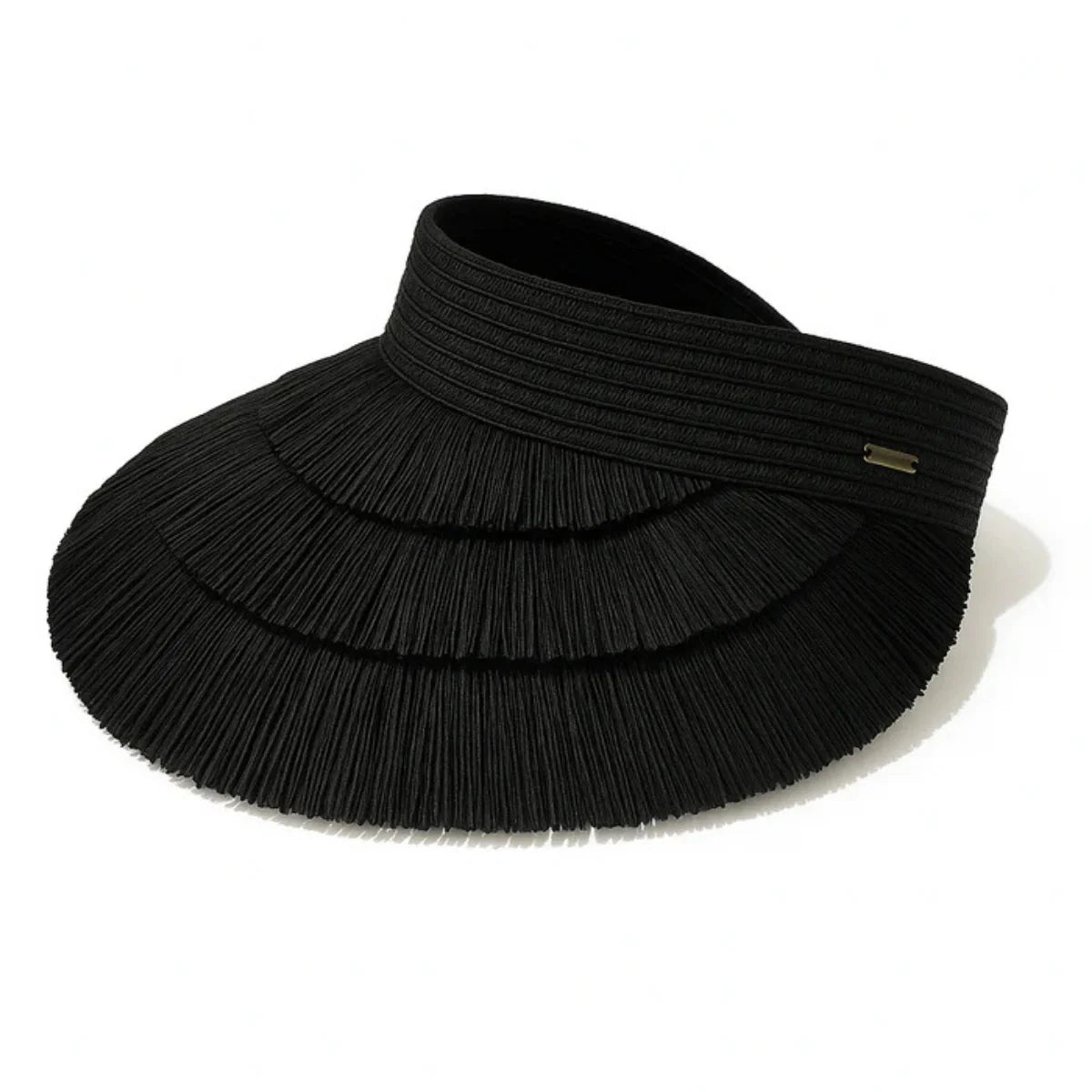 Tambaba Visor – Natural Straw Design with Fringe Detail