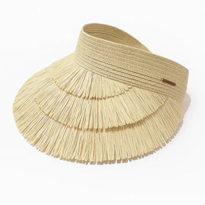 Tambaba Visor – Natural Straw Design with Fringe Detail