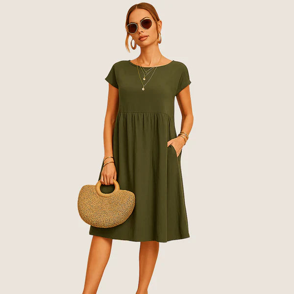Oxel Wear Alice Short Linen Dress – Casual Elegance for Every Day