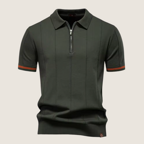 Monarch slim-fit heren polo met rits – Minimalistische stijl en comfort voor elke gelegenheid