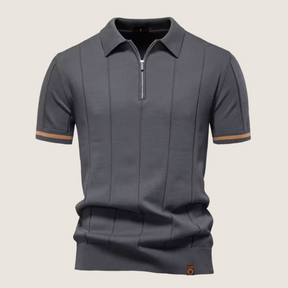 Monarch slim-fit heren polo met rits – Minimalistische stijl en comfort voor elke gelegenheid
