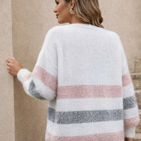 Oxel Wear™ | Soft Striped V-Neck Jumper Douce™