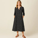 Ana Maria V-Neck Long Sleeve Dress