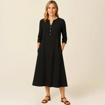 Ana Maria V-Neck Long Sleeve Dress