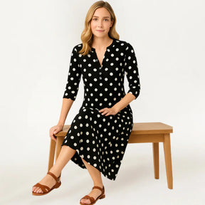 Ana Maria V-Neck Long Sleeve Dress