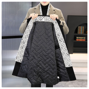 Monarch Wear - Winterjas in Tweed met Revers voor Mannen, Gevoerd met Witte Eendendons