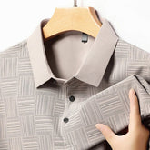 Oxel Wear – Men’s Shirt with Geometric Print in Textured Fabric