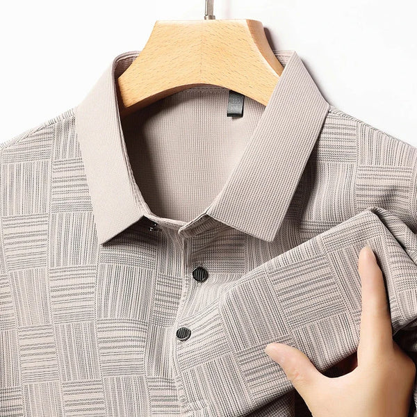 Oxel Wear – Men’s Shirt with Geometric Print in Textured Fabric