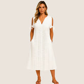 Oxel Sofie Midi Lace Dress – Casual Elegance