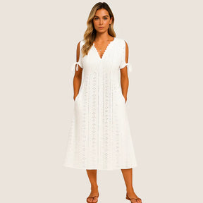 Oxel Sofie Midi Lace Dress – Casual Elegance
