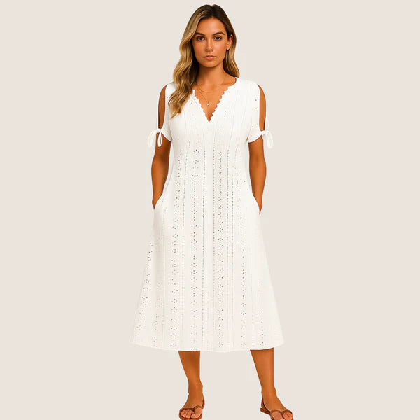 Oxel Sofie Midi Lace Dress – Casual Elegance