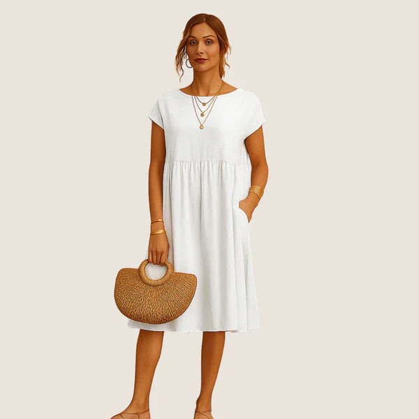 Oxel Wear Alice Short Linen Dress – Casual Elegance for Every Day