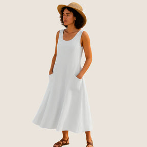 Oxel Wear Isadora Midi Dress – Casual Elegance with Pockets