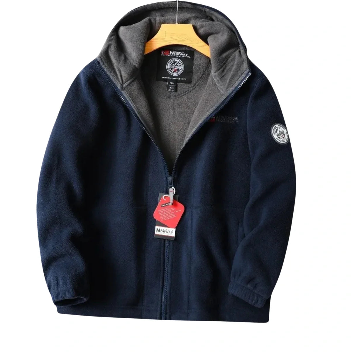 Nordwell™ Men’s Hooded Jacket – Embroidered Winter Hoodie Jacket