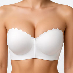 Oxel Wear – Invisible Strapless Push-Up Bra – Front Closure & Gather Effect