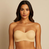 Oxel Wear – Invisible Strapless Push-Up Bra – Front Closure & Gather Effect