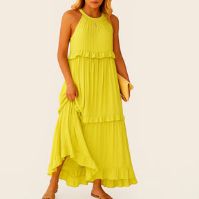 Oxel Noor Long Dress – Romantic Elegance with Ruffles