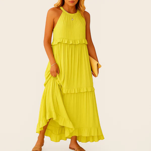 Oxel Noor Long Dress – Romantic Elegance with Ruffles