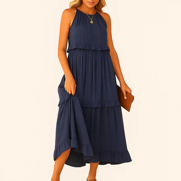 Oxel Noor Long Dress – Romantic Elegance with Ruffles