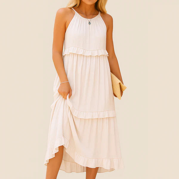 Oxel Noor Long Dress – Romantic Elegance with Ruffles