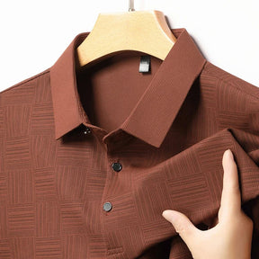 Oxel Wear – Men’s Shirt with Geometric Print in Textured Fabric