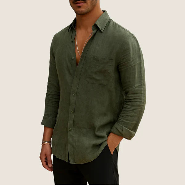 Oxel Wear Linen & Cotton Shirt – Casual Chic Long Sleeves