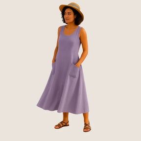 Oxel Wear Isadora Midi Dress – Casual Elegance with Pockets