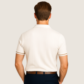 Monarch slim-fit heren polo met rits – Minimalistische stijl en comfort voor elke gelegenheid