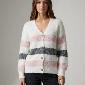 Oxel Wear™ | Soft Striped V-Neck Jumper Douce™