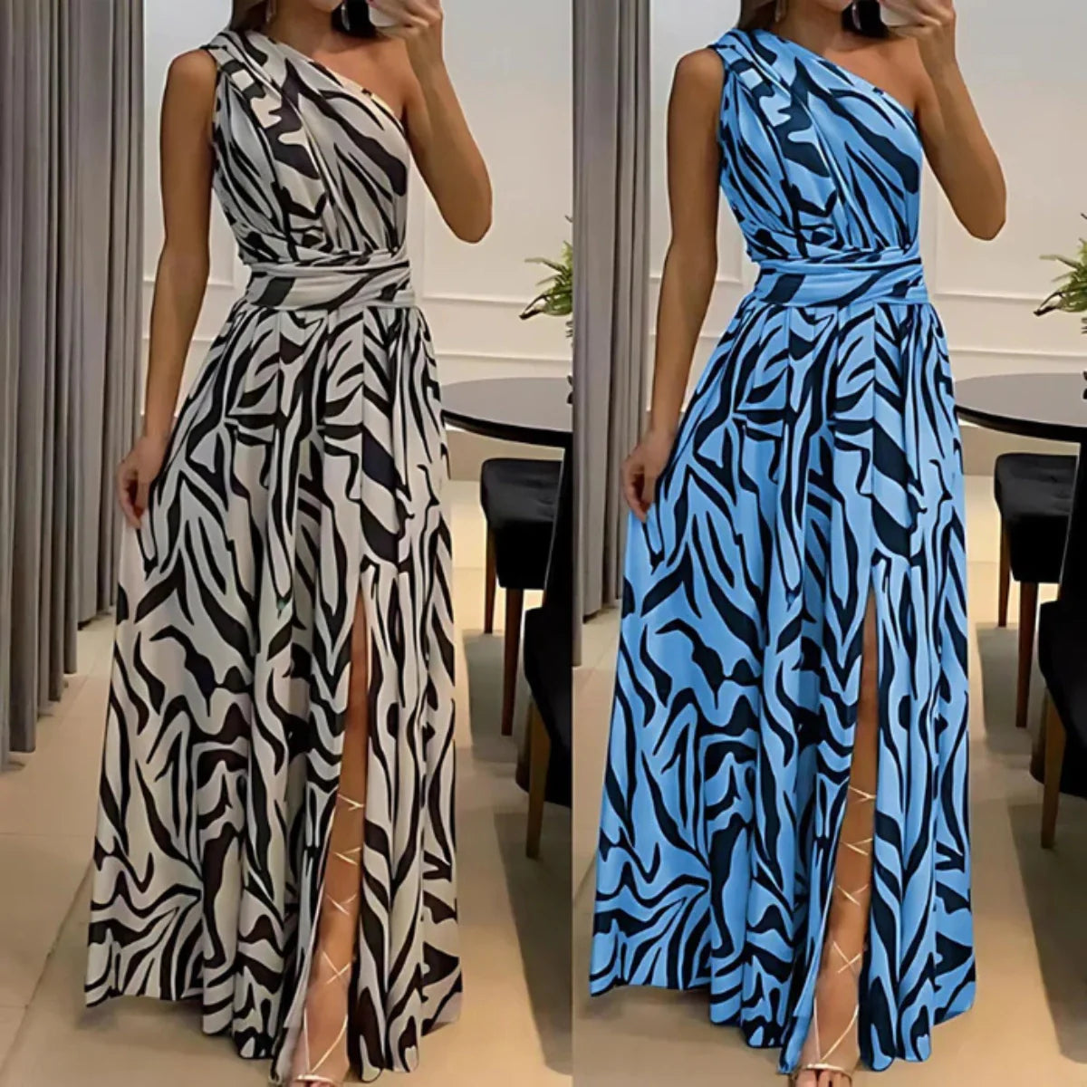 Mariana Maxi Dress – One-Shoulder, Backless & Front Split