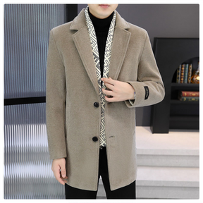 Oxel Wear - Men's Tweed Winter Jacket with Lapel, Lined with White Duck Down