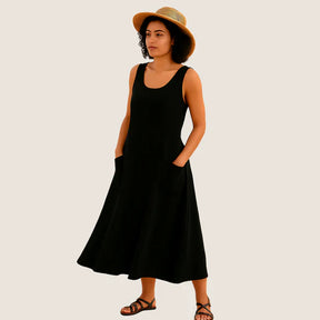 Oxel Wear Isadora Midi Dress – Casual Elegance with Pockets