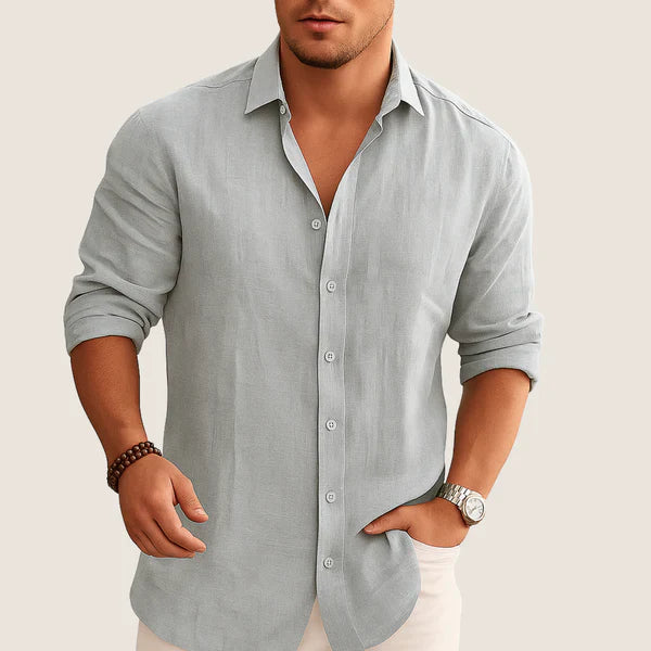 Oxel Wear Linen & Cotton Shirt – Casual Elegance for Autumn