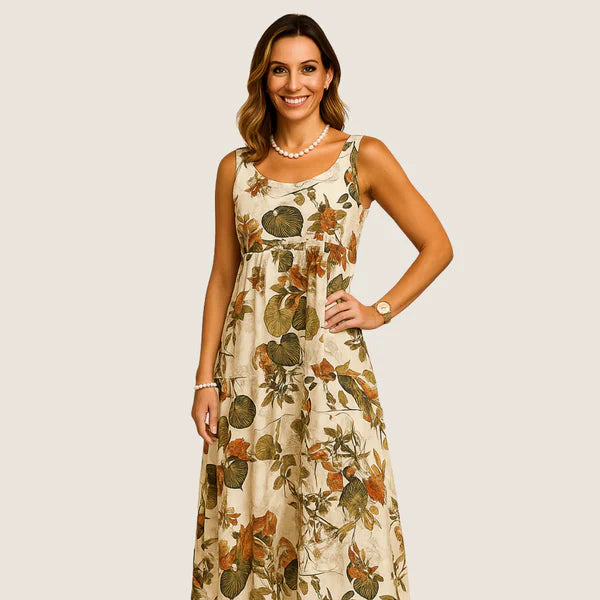 Oxel Wear Lotte Long Dress – Summer Floral Elegance