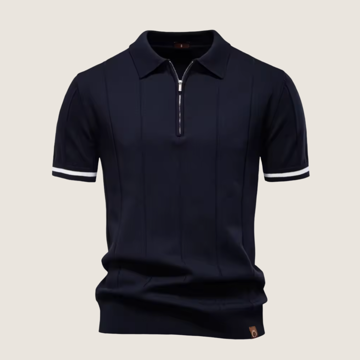 Monarch slim-fit heren polo met rits – Minimalistische stijl en comfort voor elke gelegenheid