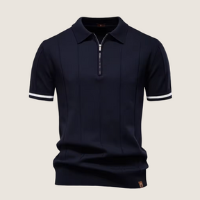 Monarch slim-fit heren polo met rits – Minimalistische stijl en comfort voor elke gelegenheid