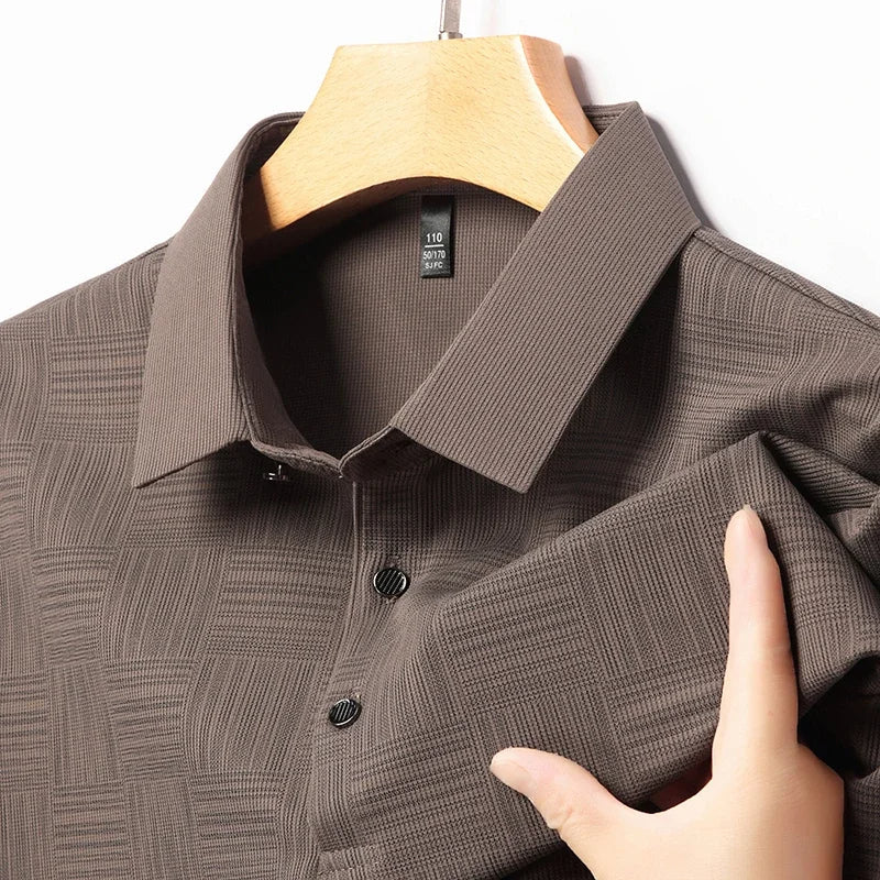 Oxel Wear – Men’s Shirt with Geometric Print in Textured Fabric