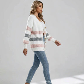 Oxel Wear™ | Soft Striped V-Neck Jumper Douce™
