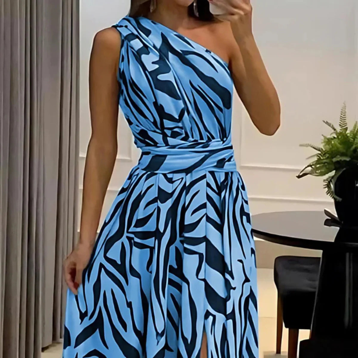 Mariana Maxi Dress – One-Shoulder, Backless & Front Split