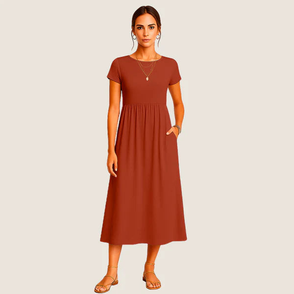 Oxel Wear Alice Midi Dress – Casual & Timeless Elegance