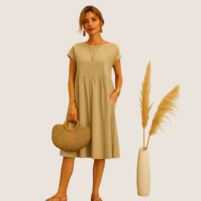 Oxel Wear Alice Short Linen Dress – Casual Elegance for Every Day