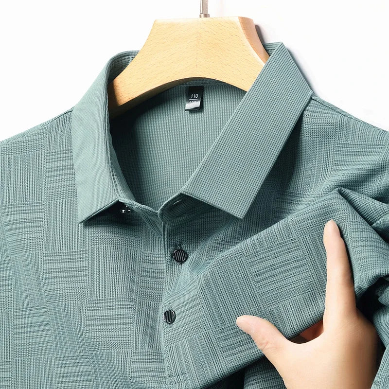 Oxel Wear – Men’s Shirt with Geometric Print in Textured Fabric