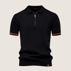 Monarch slim-fit heren polo met rits – Minimalistische stijl en comfort voor elke gelegenheid