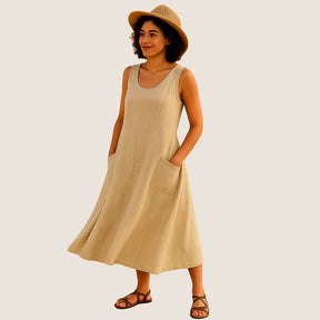 Oxel Wear Isadora Midi Dress – Casual Elegance with Pockets