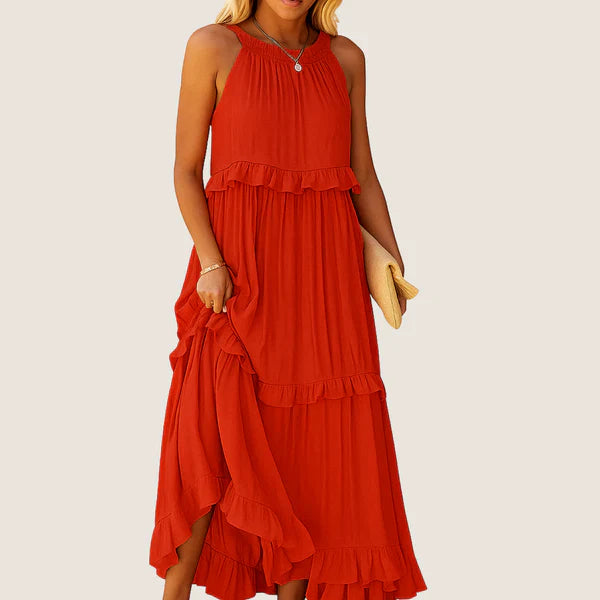 Oxel Noor Long Dress – Romantic Elegance with Ruffles